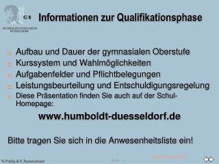 Informationen zur Qualifikationsphase