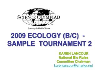 2009 ECOLOGY (B/C) - SAMPLE TOURNAMENT 2