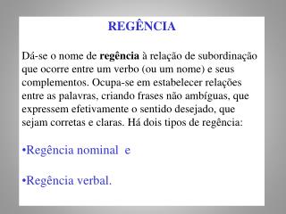 REGÊNCIA