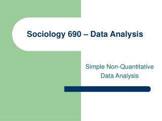 Sociology 690 – Data Analysis