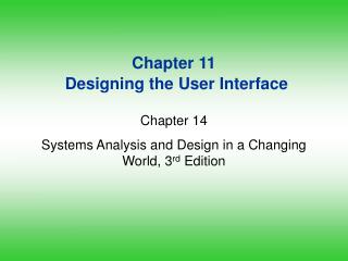 Chapter 11 Designing the User Interface