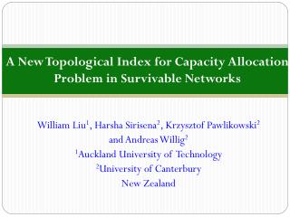 A New Topological Index for Capacity Allocation Problem in Survivable Networks