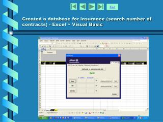 Created a database for insurance (search number of contracts) - Excel + Visual Basic