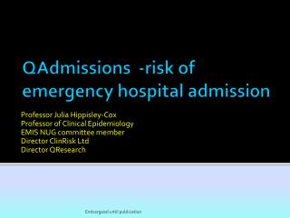 QAdmissions -risk of emergency hospital admission