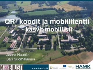 QR- koodit ja mobiilitentti - kasvit mobiilisti