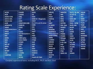 Rating Scale Experience: