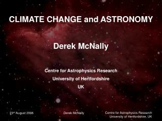 CLIMATE CHANGE and ASTRONOMY