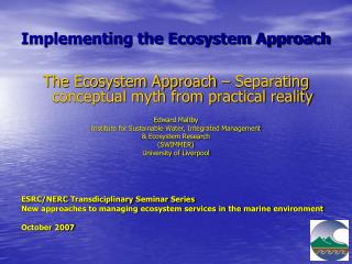 Implementing the Ecosystem Approach