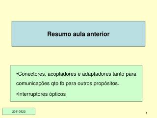 Resumo aula anterior
