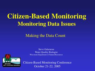 Citizen-Based Monitoring Monitoring Data Issues