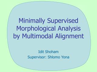 Minimally Supervised Morphological Analysis by Multimodal Alignment