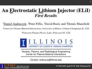 An E lectrostatic Li thium I njector ( ELiI ) First Results