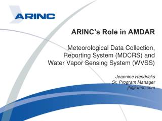 ARINC’s Role in AMDAR