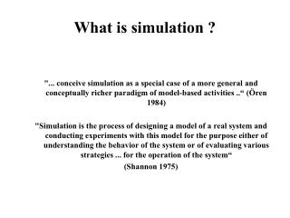 What is simulation ?