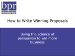 How to Write Winning Proposals