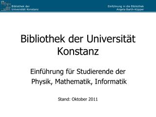 Bibliothek der Universität Konstanz