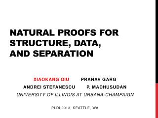 Natural proofs for structure, data, and separation