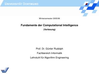 Fundamente der Computational Intelligence (Vorlesung)