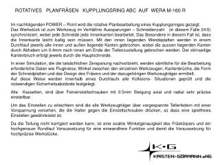 ROTATIVES PLANFRÄSEN KUPPLUNGSRING ABC AUF WERA M-160 R
