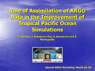 Role of Assimilation of ARGO Data in the Improvement of Tropical Pacific Ocean Simulations
