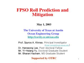 FPSO Roll Prediction and Mitigation