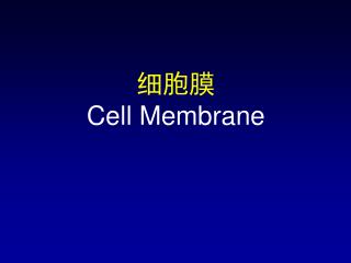 细胞膜 Cell Membrane