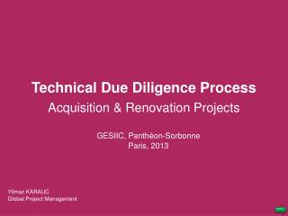 Technical Due Diligence Process Acquisition &amp; Renovation Projects