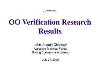 OO Verification Research Results