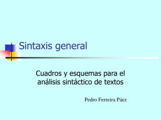 Sintaxis general