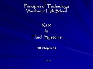 Principles of Technology Waxahachie High School