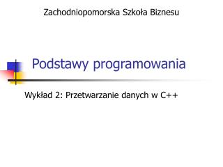 Podstawy programowania