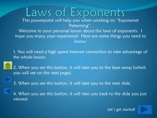 Laws of Exponents