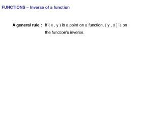 FUNCTIONS – Inverse of a function