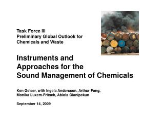 Task Force III Preliminary Global Outlook for Chemicals and Waste Instruments and