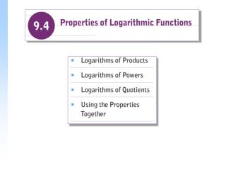 Logarithms of Products