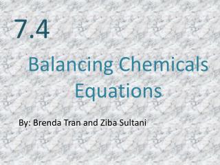 Balancing Chemicals E quations