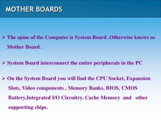 MOTHER BOARDS