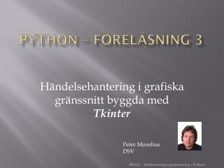 Python – FÖRELÄSNING 3