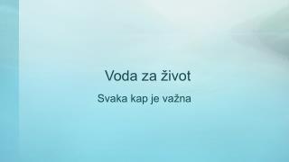 Voda za život