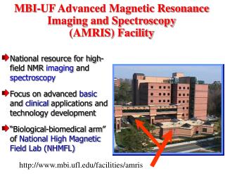 National resource for high-field NMR imaging and spectroscopy