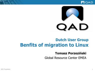 Dutch User Group Benfits of migration to Linux