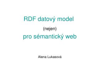 RDF datový model