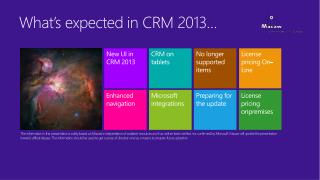 What’s expected in CRM 2013…