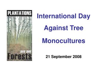 International Day Against Tree Monocultures 21 September 2008
