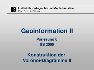 Geoinformation II