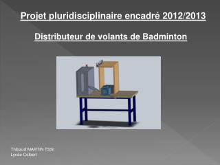 Projet pluridisciplinaire encadré 2012/2013 Distributeur de volants de Badminton