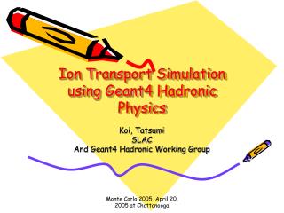 Ion Transport Simulation using Geant4 Hadronic Physics