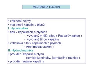 MECHANIKA TEKUTIN