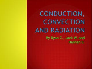 Conduction, Convection and Radiation