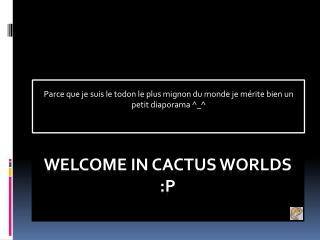 Welcome in Cactus Worlds :p